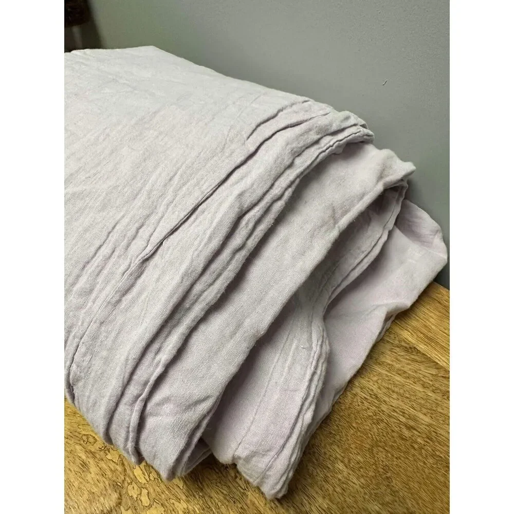 New Anthropologie Washed Linen Duvet Cover​ Size Queen Top Bed